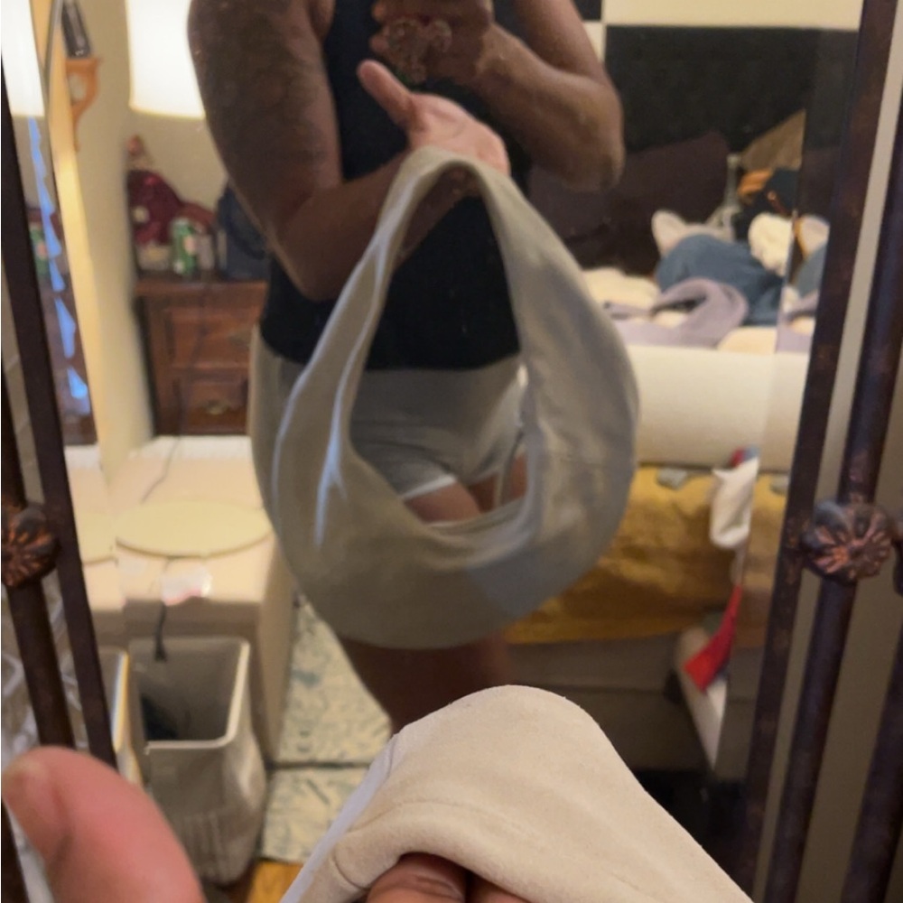 NA-KD Cream suede Hobo Bag - Picture 7 of 7